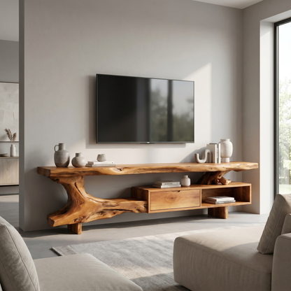 Rustic TV Stand For Living Room And Home Interior