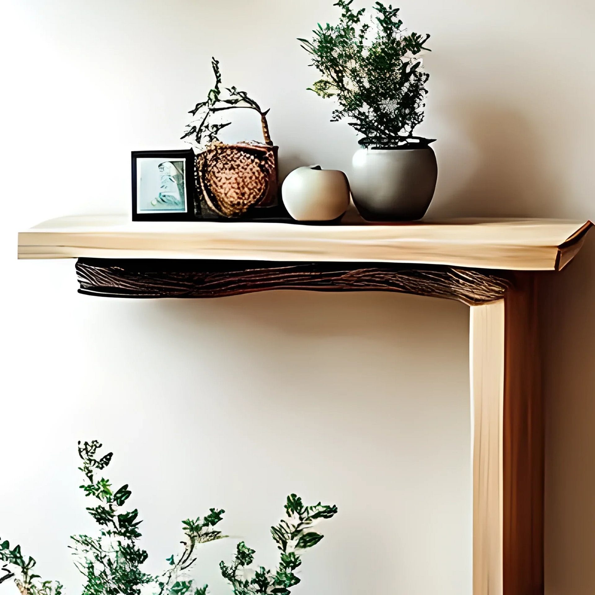Handmade Natural Wooden Tree Branch Bookshelf