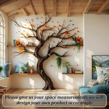 Handmade Wooden Tree Branch Bookshelf