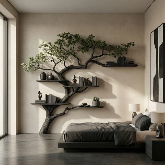 Midcentury Tree Bookshelf Living Bedroom