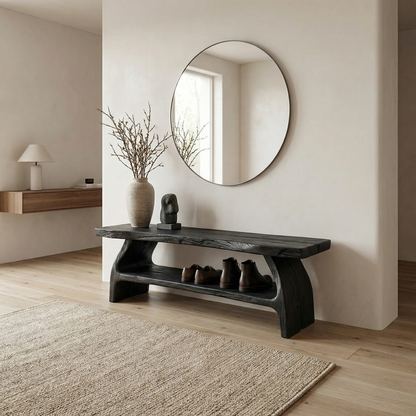 Rustic Entryway Shoe Bench Living Room