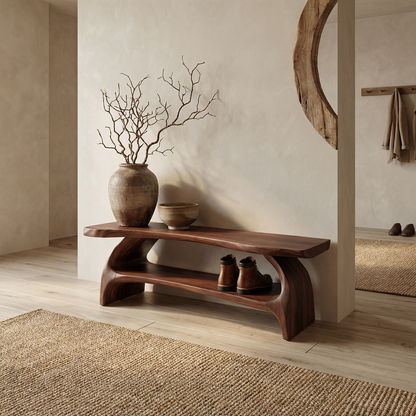 Rustic Entryway Shoe Bench Living Room