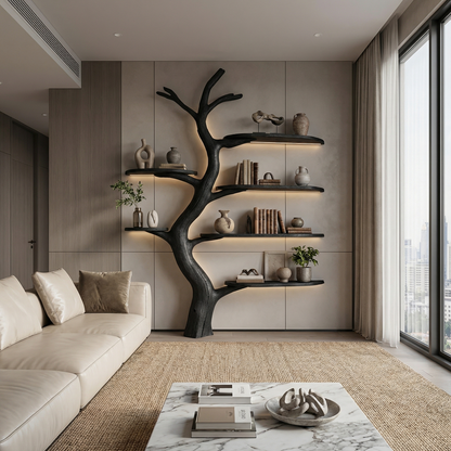 Midcentury Tree Bookcase Nursery Bedroom
