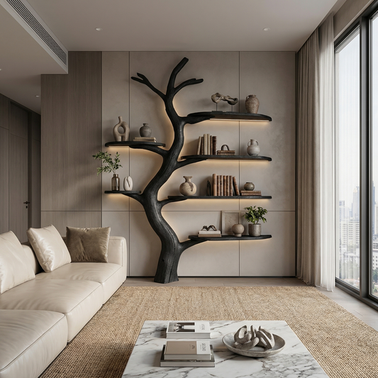 Midcentury Tree Bookcase Nursery Bedroom