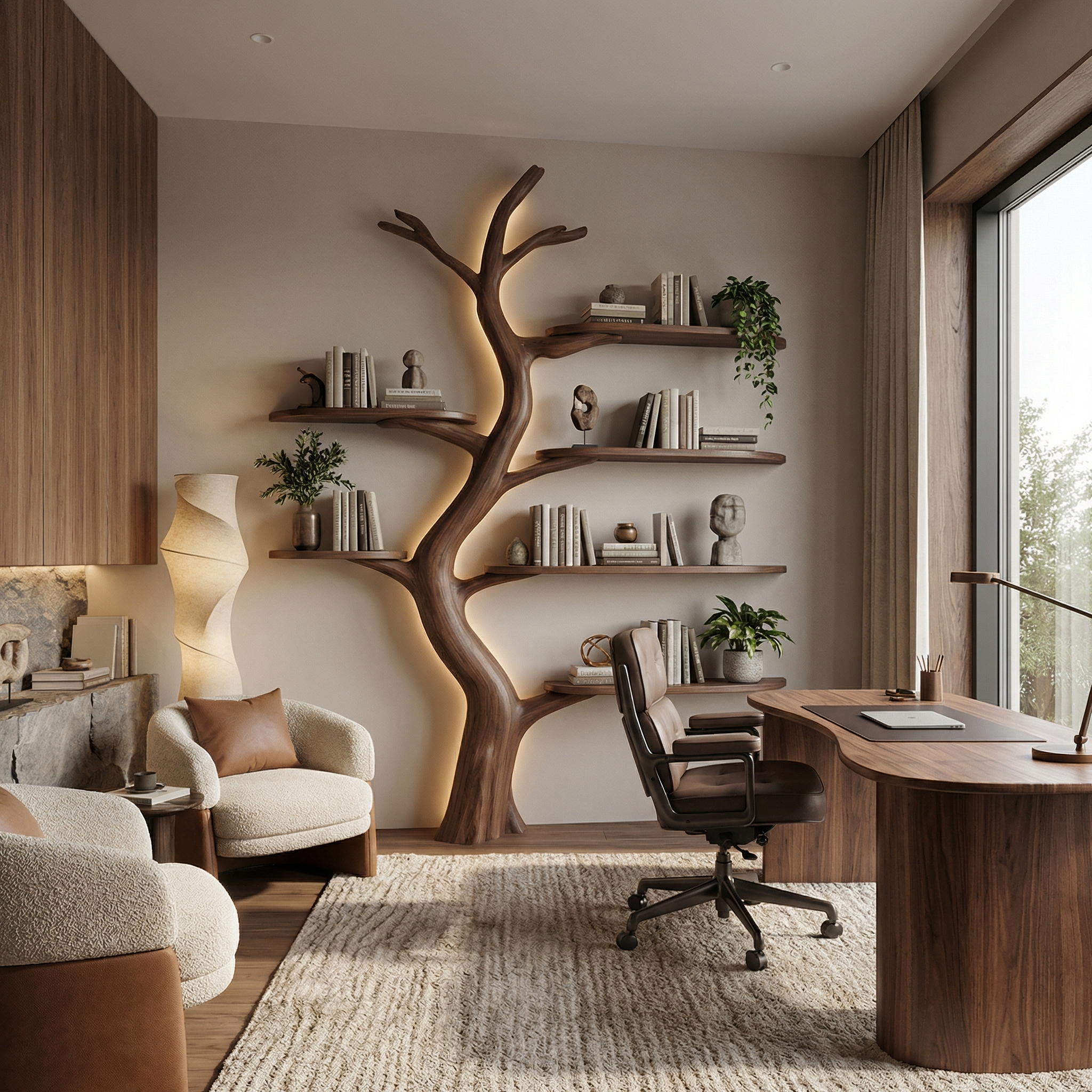 Midcentury Tree Bookcase Nursery Bedroom