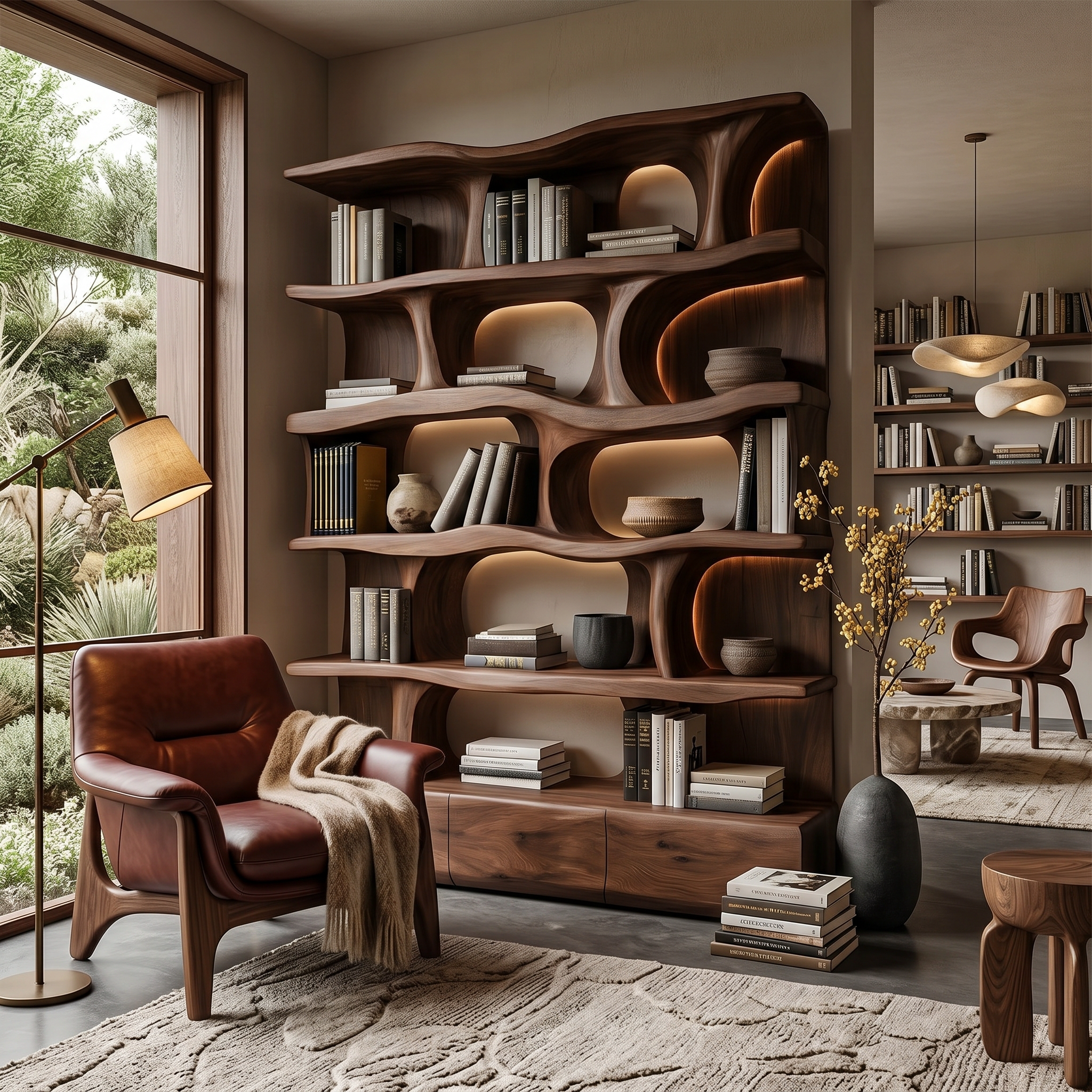 Modern Bookshelf Wall Storage Living Room