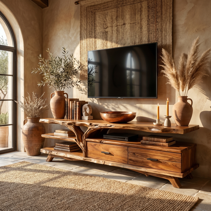 Rustic TV Storage Console For Living Room And Media Space