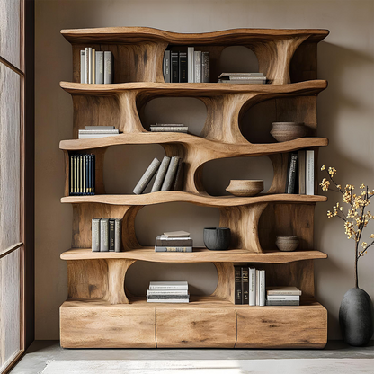 Modern Bookshelf Wall Storage Living Room
