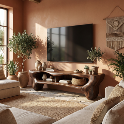Rustic Christmas TV Cabinet Festive Living Room