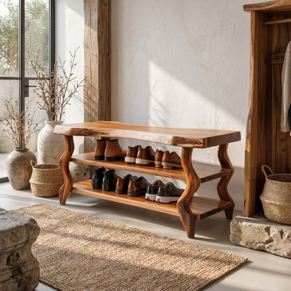 Artisan Rustic Shoe Bench Hallway And Living Room