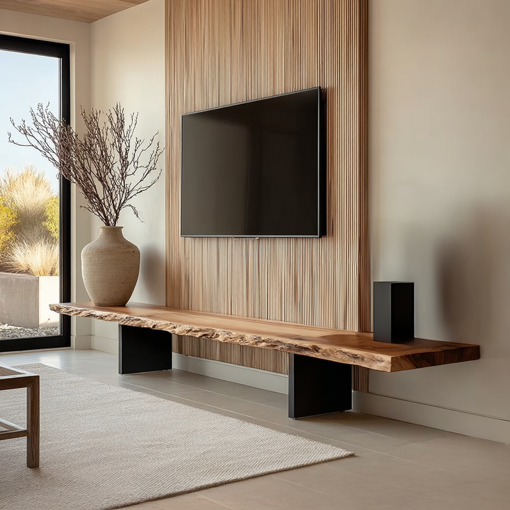 Rustic Console Table Natural Wood Accent Living Room Focal Point