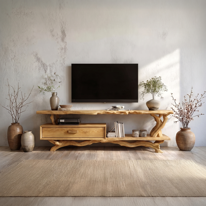 Rustic Live Edge TV Cabinet Living Room