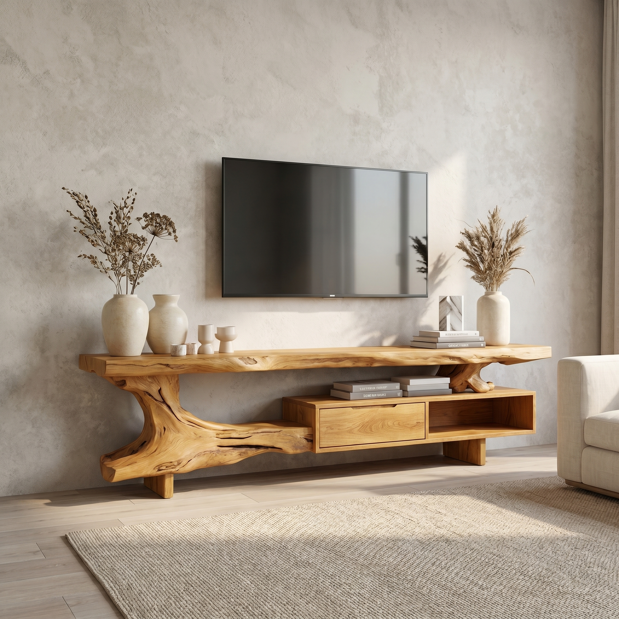 Rustic TV Stand For Living Room And Home Interior