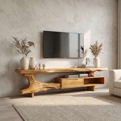 Rustic TV Stand For Living Room And Home Interior