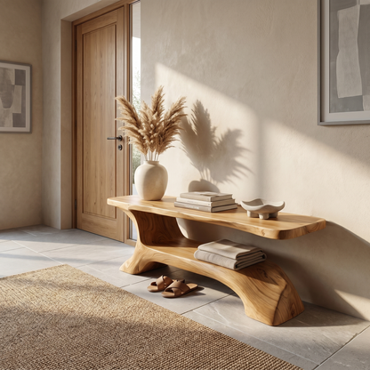 Rustic Shoe Bench Hallway Living Room Entryway
