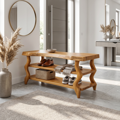 Artisan Rustic Shoe Bench Hallway And Living Room
