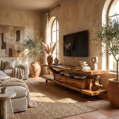 Rustic TV Console Table For Living Room And Interior Design