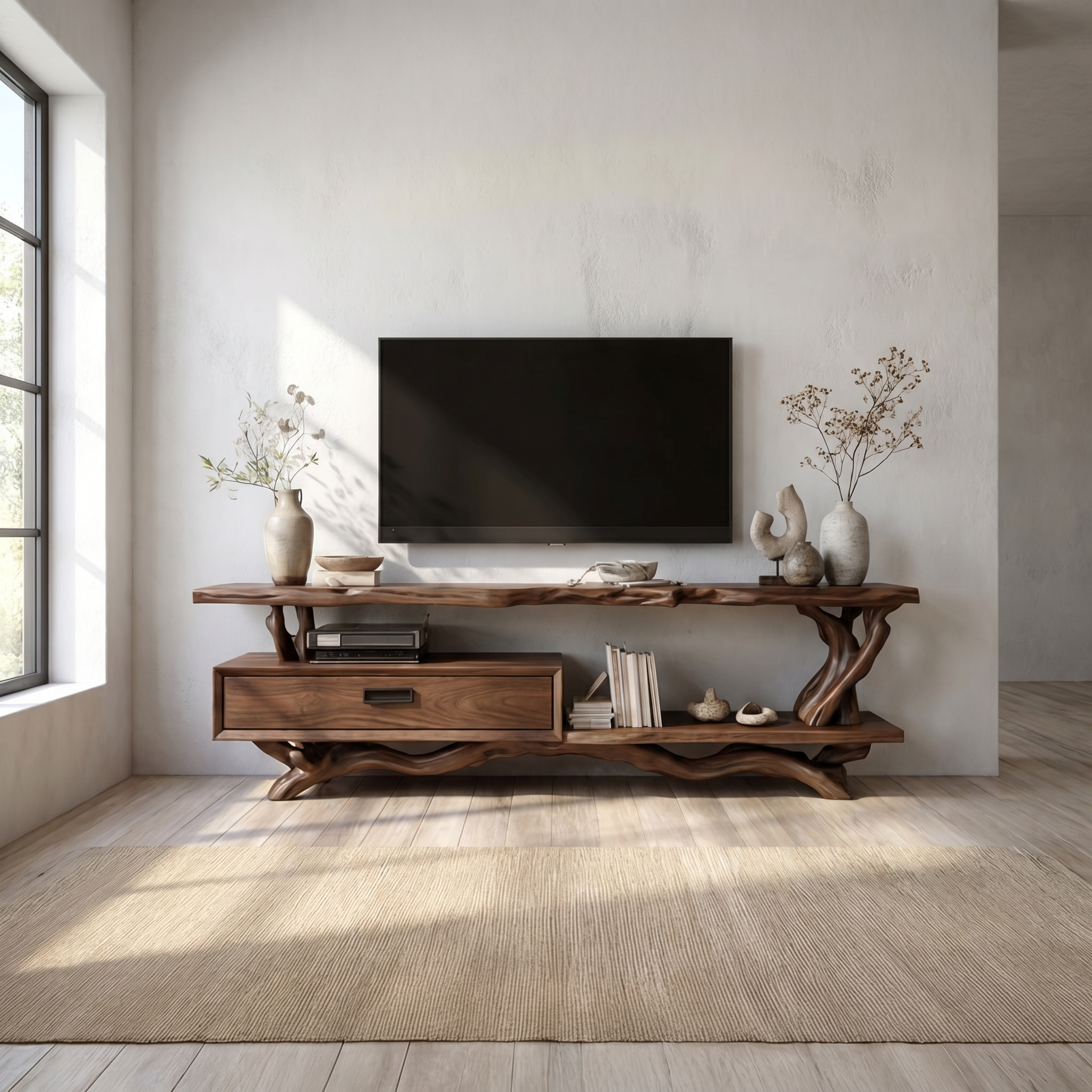Rustic Live Edge TV Cabinet Living Room