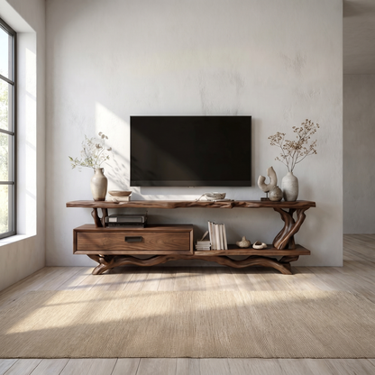 Rustic Live Edge TV Cabinet Living Room