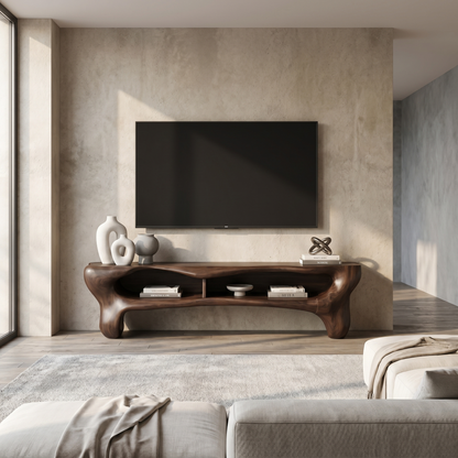 Rustic Christmas TV Cabinet Festive Living Room