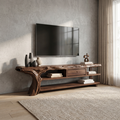 Rustic TV Stand Console For Living Room And Family Area