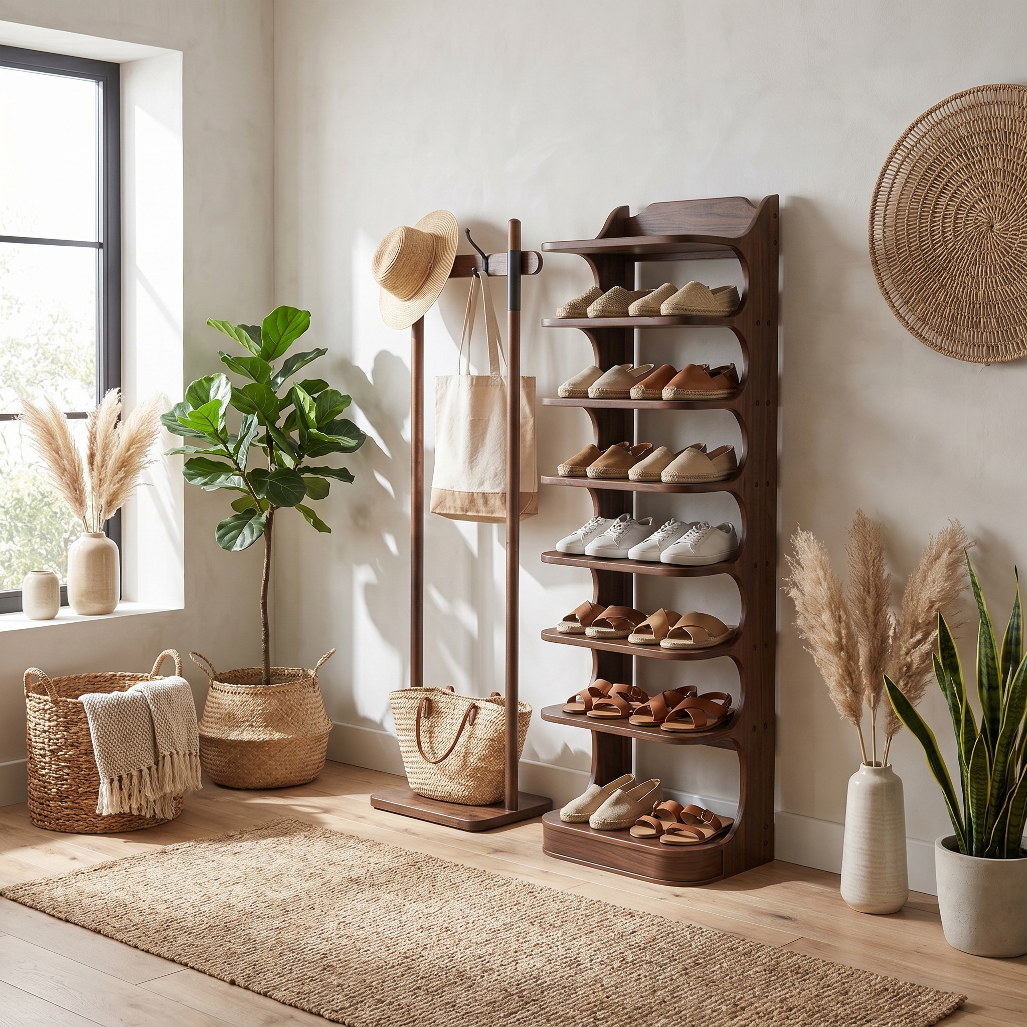 Custom Shoe Rack Solid Wood Decor Home Gift