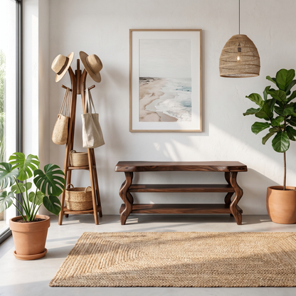 Artisan Rustic Shoe Bench Hallway And Living Room